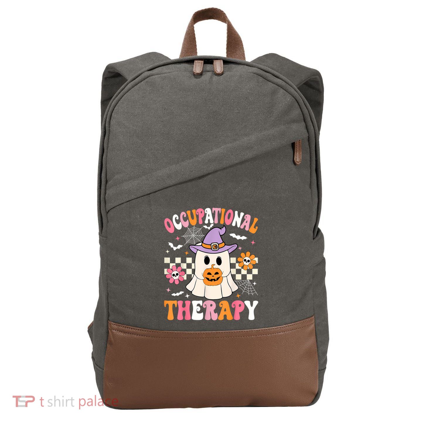Groovy Ot Halloween Occupational Therapy Halloween Ot Ghost Cotton Canvas Backpack
