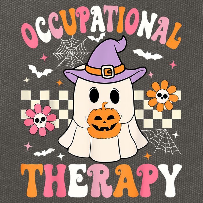 Groovy Ot Halloween Occupational Therapy Halloween Ot Ghost Cotton Canvas Backpack