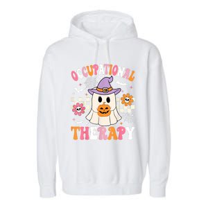 Groovy Ot Halloween Occupational Therapy Halloween Ot Ghost Garment-Dyed Fleece Hoodie