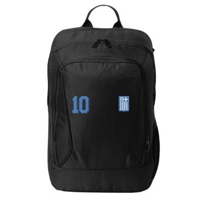 Greece Or Hellas Design In Football Soccer Style City Backpack
