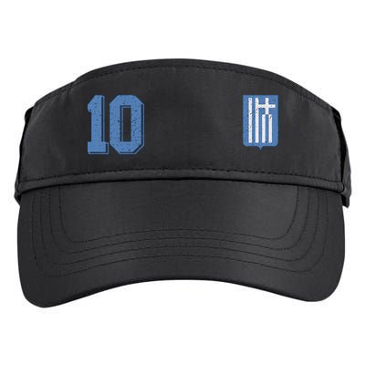 Greece Or Hellas Design In Football Soccer Style Adult Drive Performance Visor