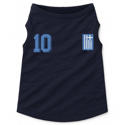 Greece Or Hellas Design In Football Soccer Style Doggie Tank