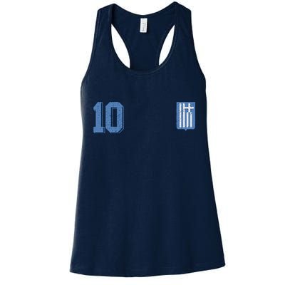 Greece Or Hellas Design In Football Soccer Style Womens Tank Top