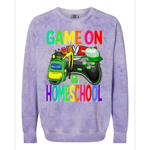 Game On Homeschool Back To School Homeschool Level Unlocked Meaningful Gift Colorblast Crewneck Sweatshirt