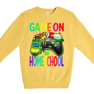 Game On Homeschool Back To School Homeschool Level Unlocked Meaningful Gift Premium Crewneck Sweatshirt