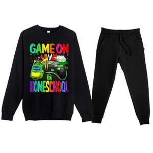 Game On Homeschool Back To School Homeschool Level Unlocked Meaningful Gift Premium Crewneck Sweatsuit Set