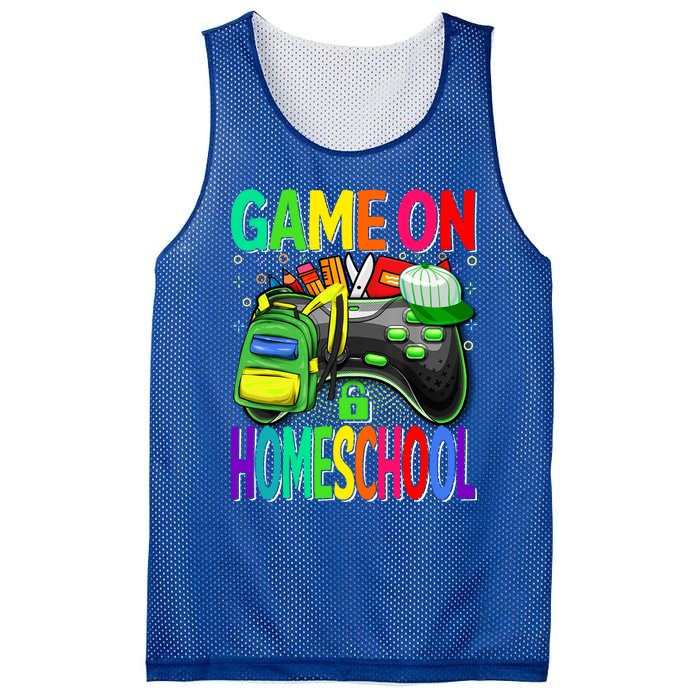 Game On Homeschool Back To School Homeschool Level Unlocked Meaningful Gift Mesh Reversible Basketball Jersey Tank