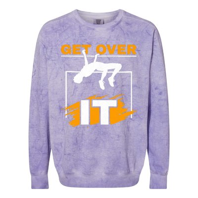 Get Over It High Jumpers Track And Field High Jump Colorblast Crewneck Sweatshirt