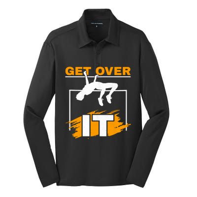 Get Over It High Jumpers Track And Field High Jump Silk Touch Performance Long Sleeve Polo