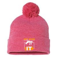 Get Over It High Jumpers Track And Field High Jump Pom Pom 12in Knit Beanie