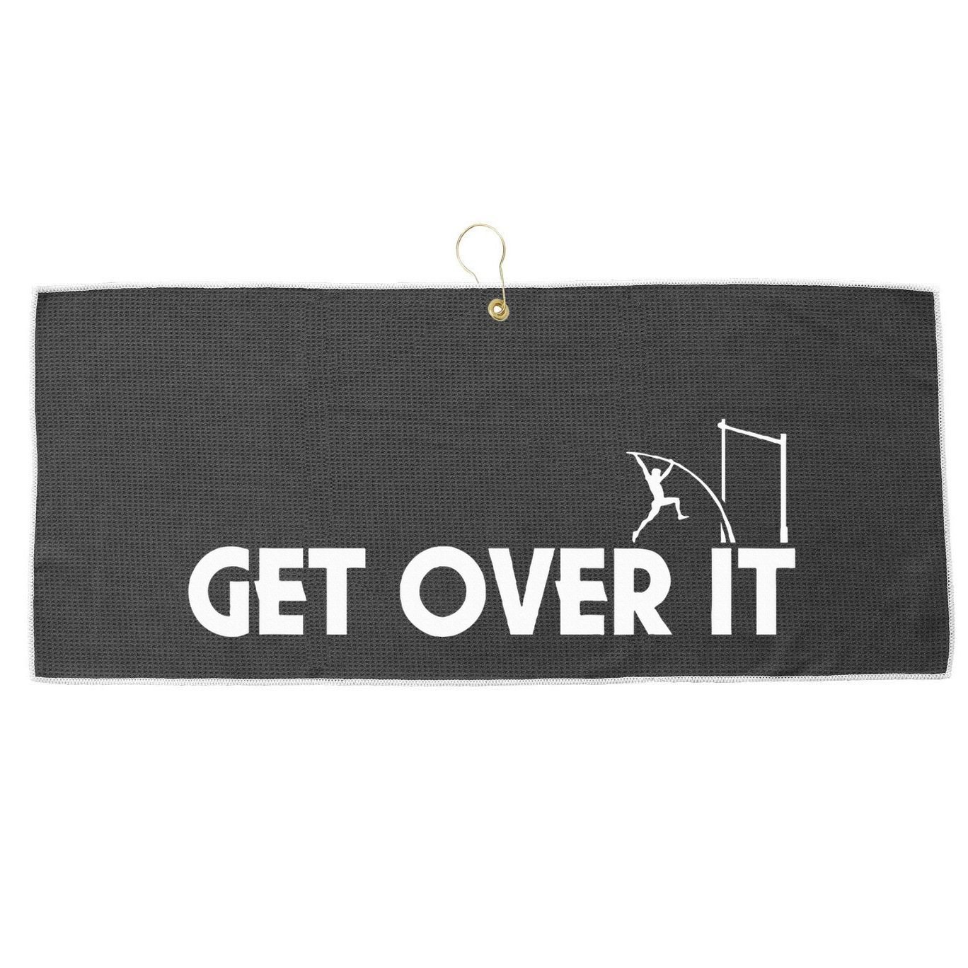Get Over It Pole Vault Large Microfiber Waffle Golf Towel