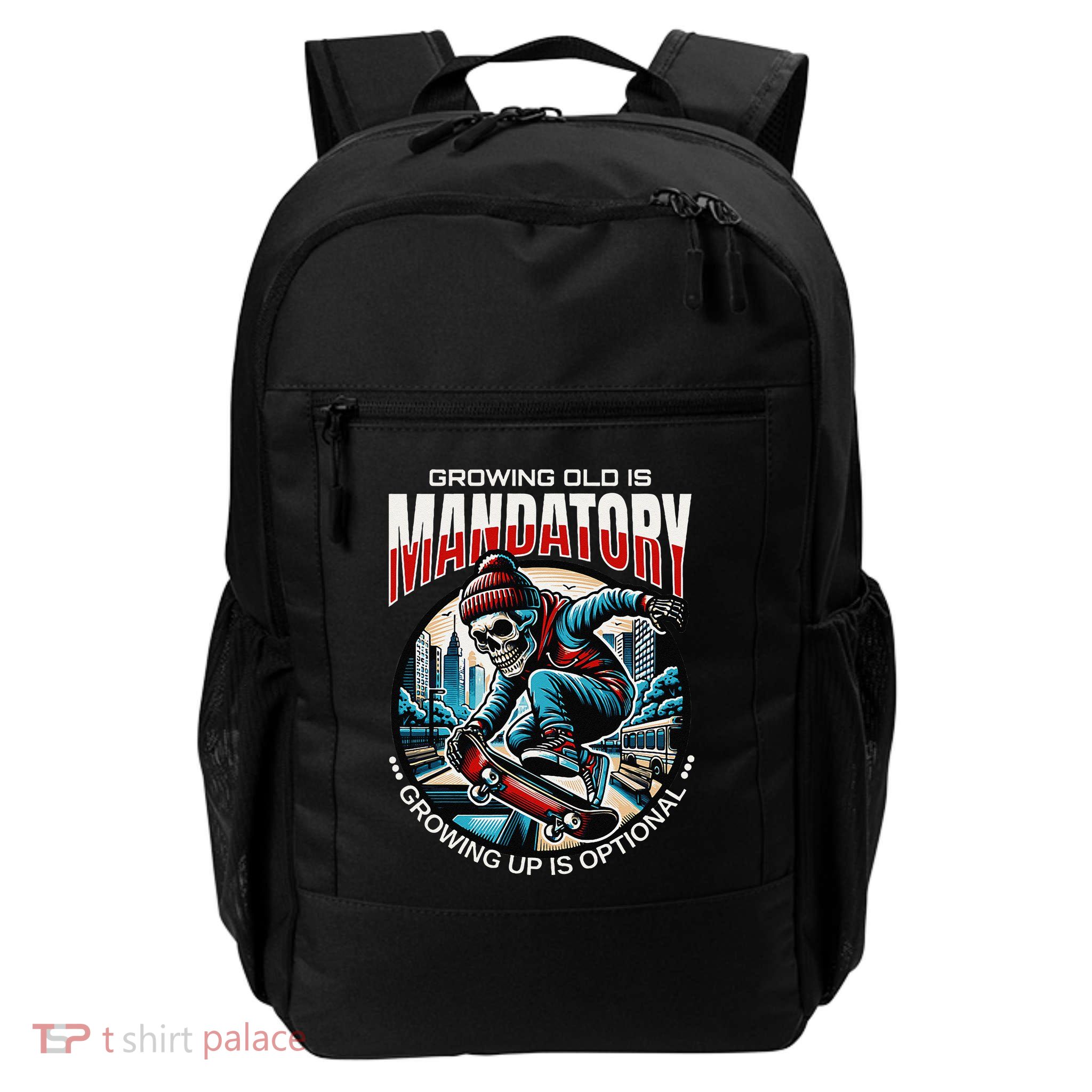 Growing Old Is Mandatory Growing Up Is Optional Dads Father Daily Commute Backpack
