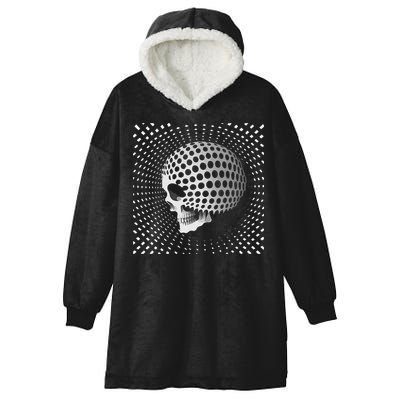 Graphic Optical Illusion Skull Hooded Wearable Blanket