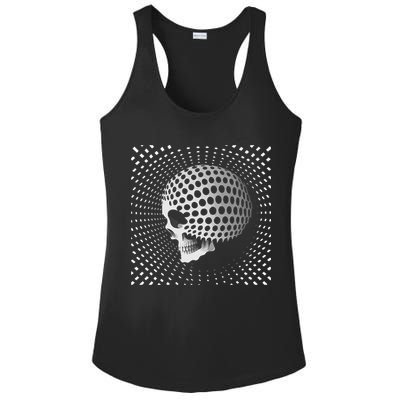 Graphic Optical Illusion Skull Ladies PosiCharge Competitor Racerback Tank