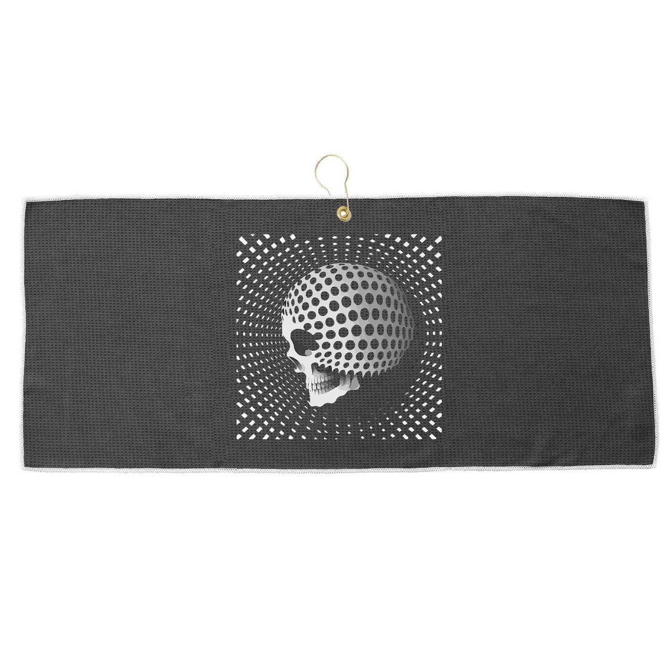Graphic Optical Illusion Skull Large Microfiber Waffle Golf Towel