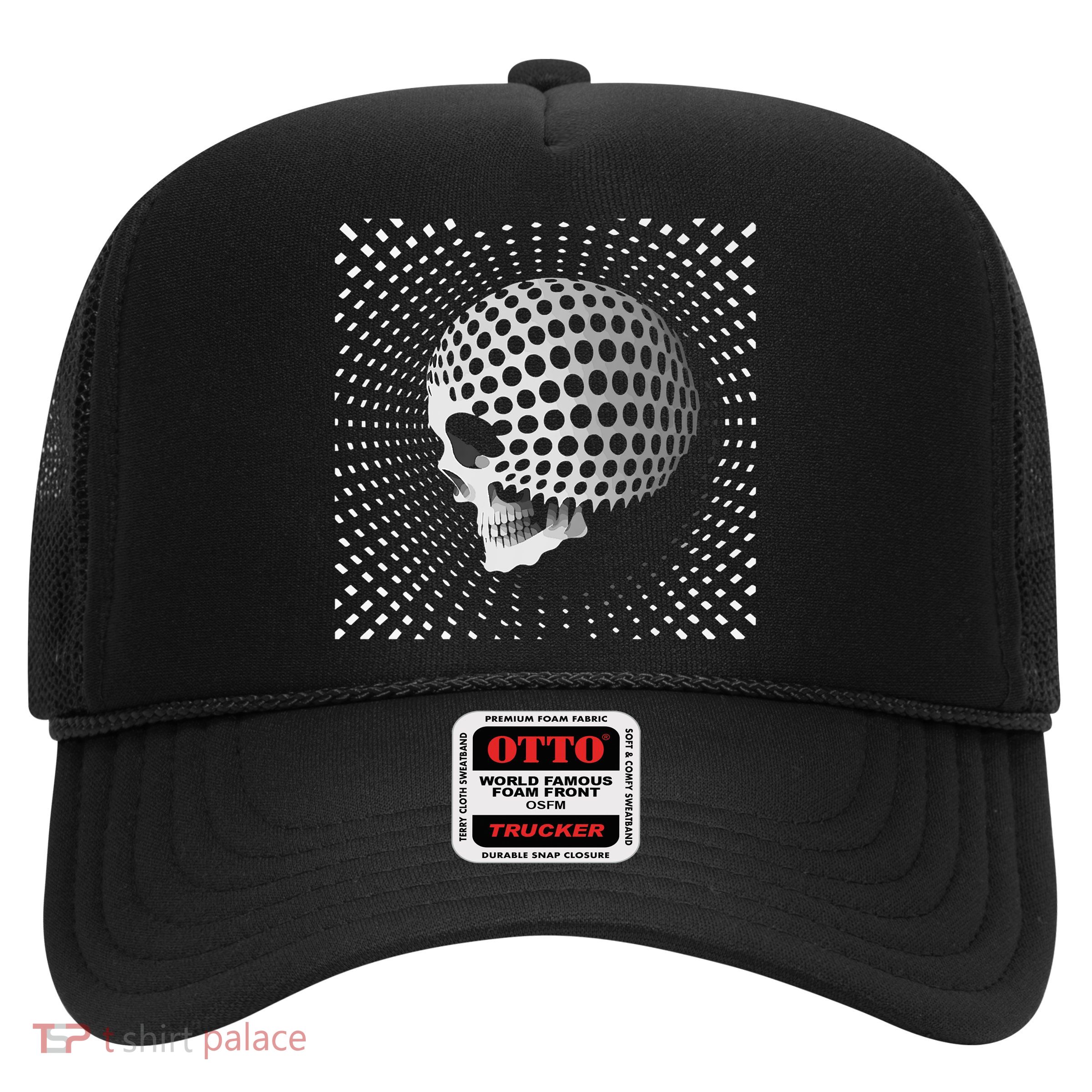 Graphic Optical Illusion Skull Trucker Hat