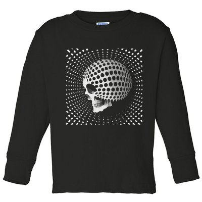 Graphic Optical Illusion Skull Toddler Long Sleeve Shirt