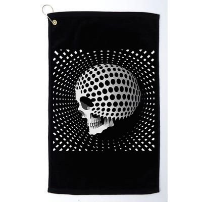 Graphic Optical Illusion Skull Golf Towel