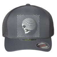 Graphic Optical Illusion Skull Flexfit Unipanel Trucker Cap