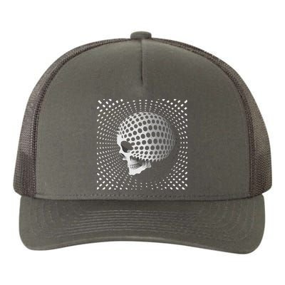 Graphic Optical Illusion Skull Yupoong Adult 5-Panel Trucker Hat