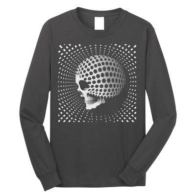 Graphic Optical Illusion Skull Long Sleeve Shirt