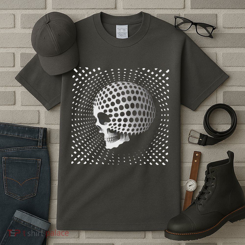 Graphic Optical Illusion Skull Tall T-Shirt