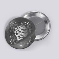 Graphic Optical Illusion Skull Button