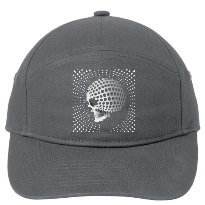 Graphic Optical Illusion Skull 7-Panel Snapback Hat