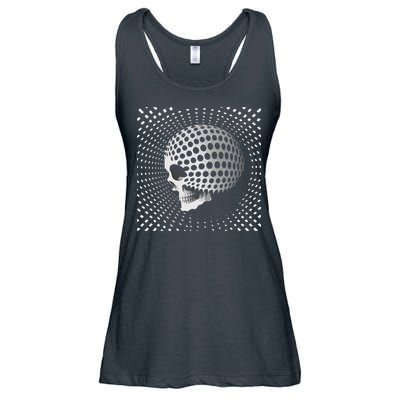 Graphic Optical Illusion Skull Ladies Essential Flowy Tank