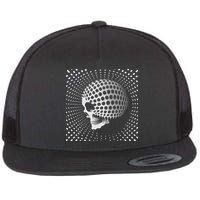 Graphic Optical Illusion Skull Flat Bill Trucker Hat