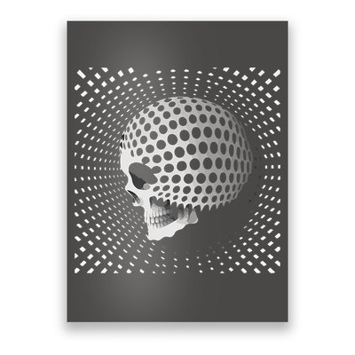 Graphic Optical Illusion Skull Poster