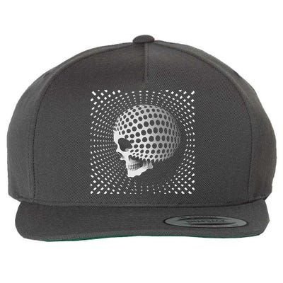 Graphic Optical Illusion Skull Wool Snapback Cap