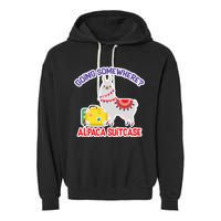 Going Somewhere Alpaca Suitcase Garment-Dyed Fleece Hoodie