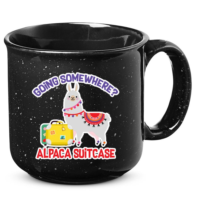 Going Somewhere Alpaca Suitcase 15oz Campfire Ceramic Mug