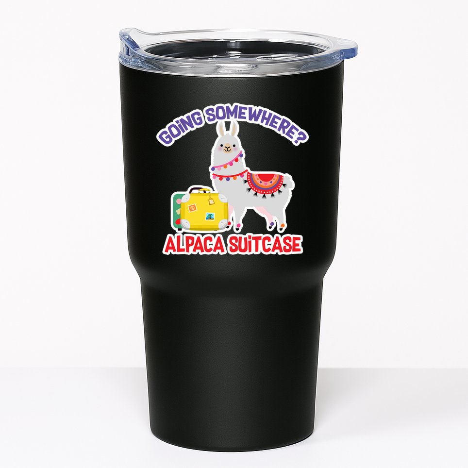 Going Somewhere Alpaca Suitcase Tumbler