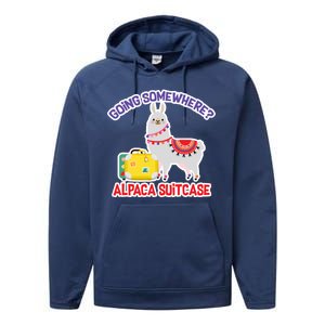 Going Somewhere Alpaca Suitcase Performance Fleece Hoodie