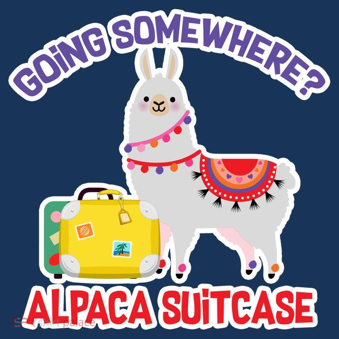 Going Somewhere Alpaca Suitcase Button