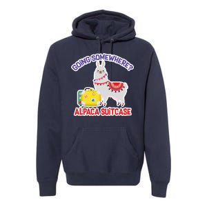 Going Somewhere Alpaca Suitcase Premium Hoodie