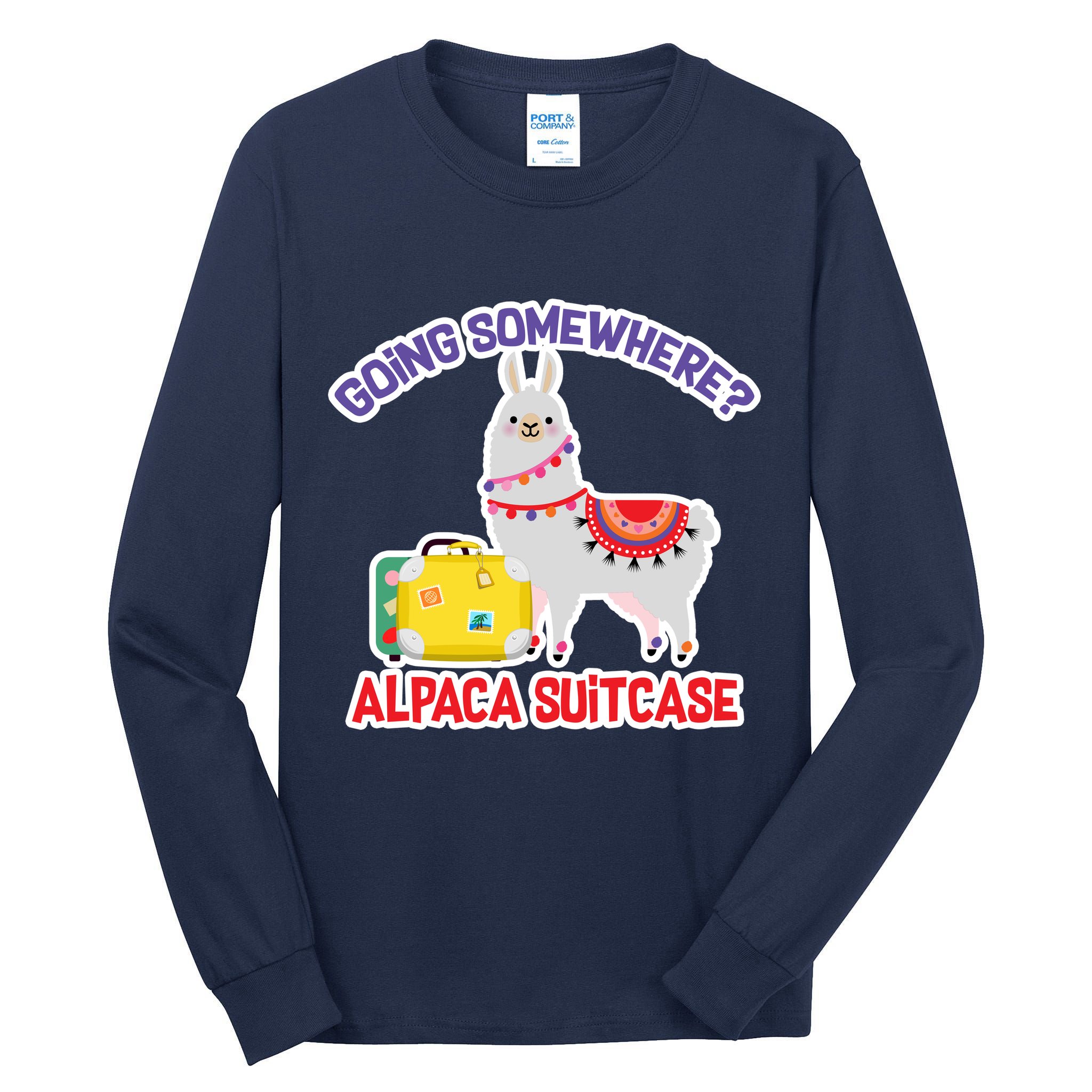 Going Somewhere Alpaca Suitcase Tall Long Sleeve T-Shirt