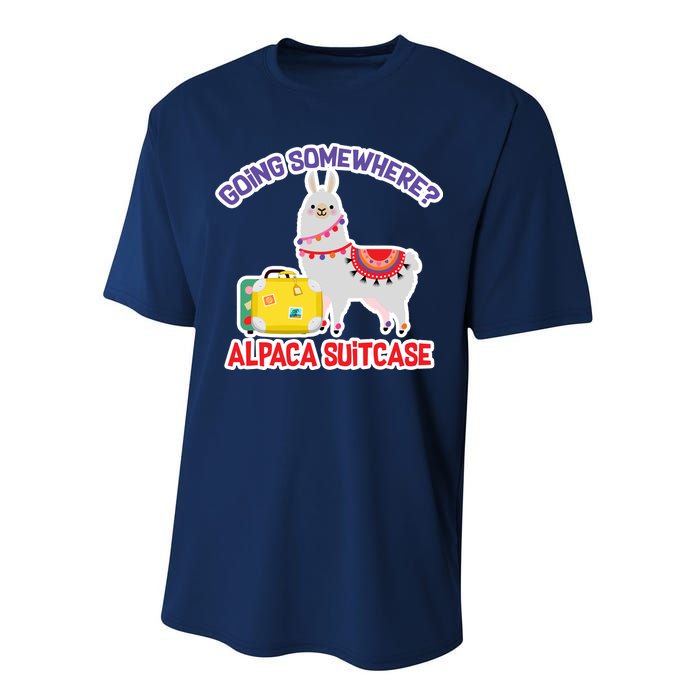 Going Somewhere Alpaca Suitcase Performance Sprint T-Shirt