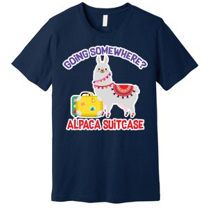 Going Somewhere Alpaca Suitcase Premium T-Shirt