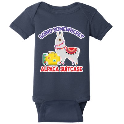 Going Somewhere Alpaca Suitcase Baby Bodysuit