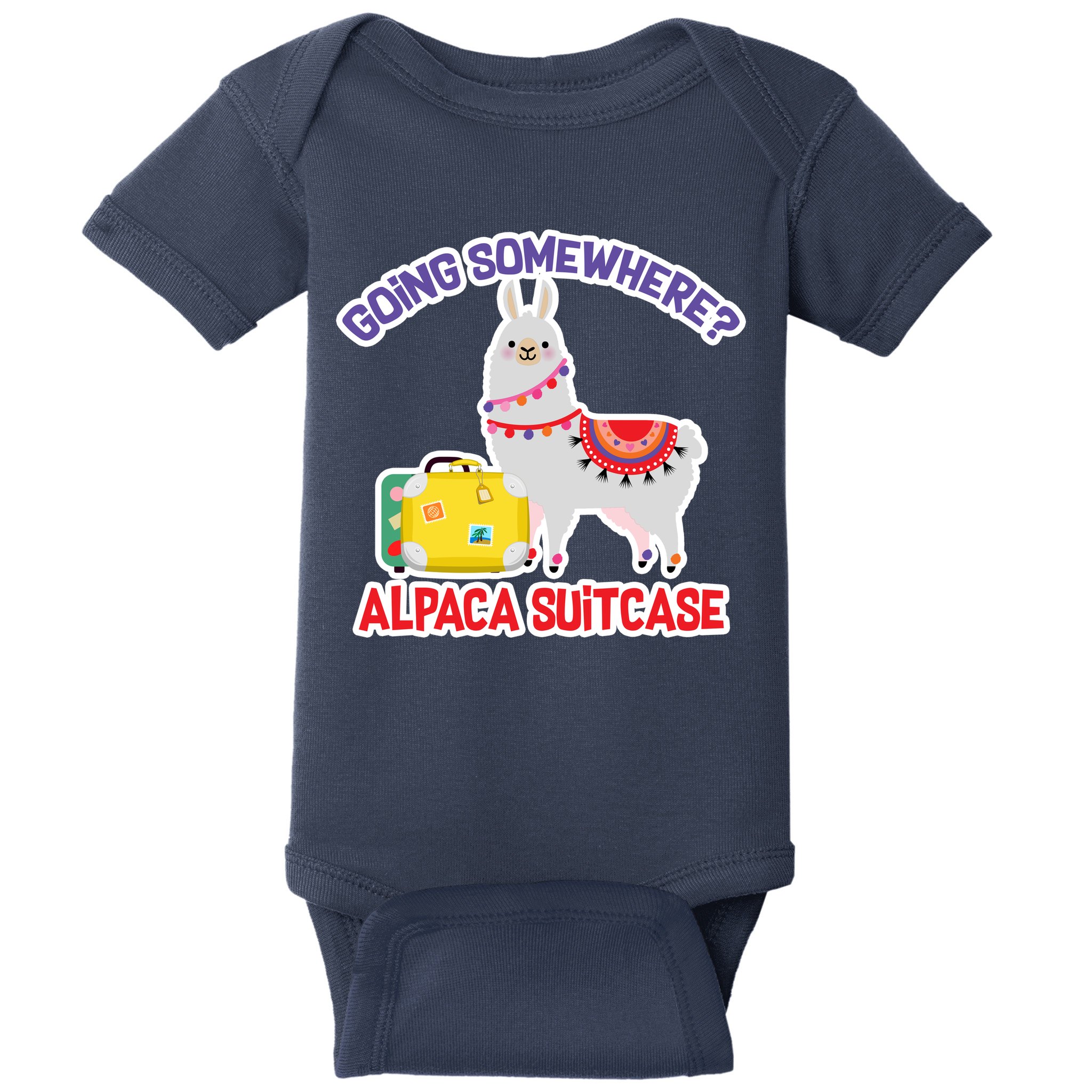 Going Somewhere Alpaca Suitcase Baby Bodysuit