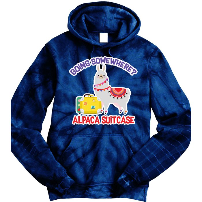 Going Somewhere Alpaca Suitcase Tie Dye Hoodie