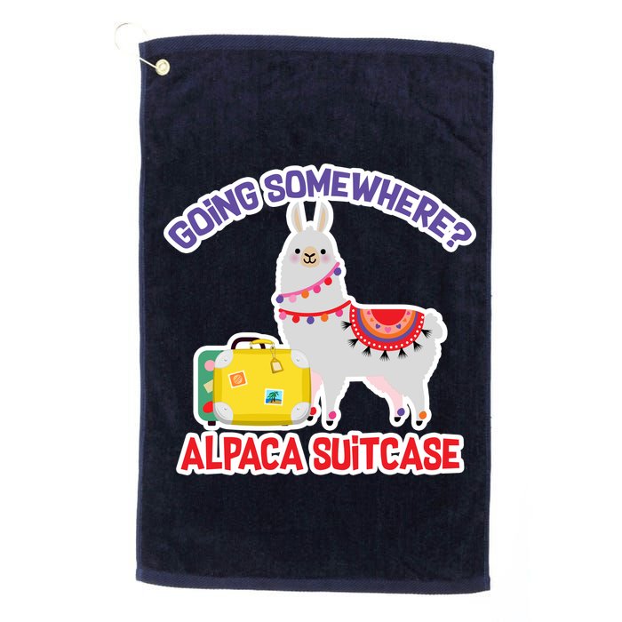 Going Somewhere Alpaca Suitcase Golf Towel