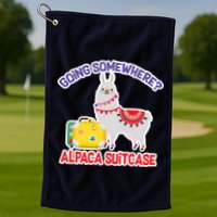 Going Somewhere Alpaca Suitcase Golf Towel
