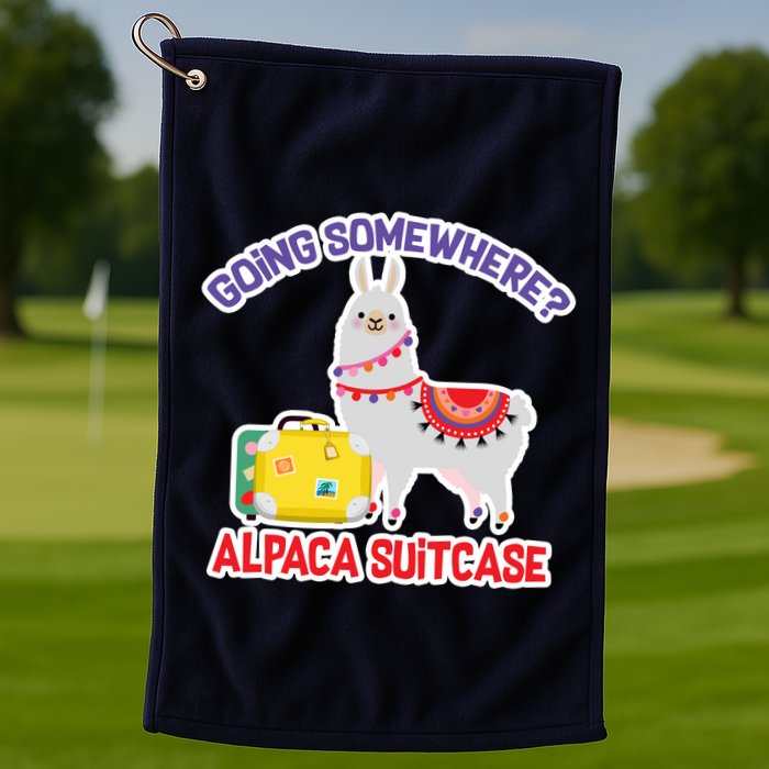Going Somewhere Alpaca Suitcase Golf Towel