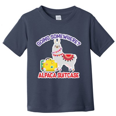 Going Somewhere Alpaca Suitcase Toddler T-Shirt