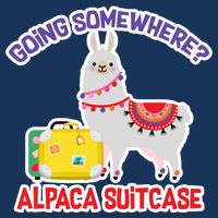 Going Somewhere Alpaca Suitcase Women's V-Neck T-Shirt