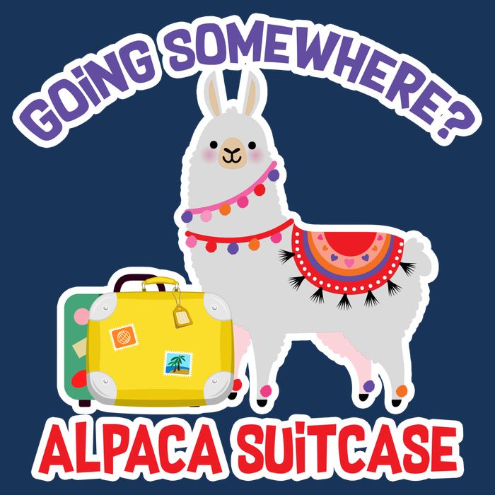 Going Somewhere Alpaca Suitcase Women's V-Neck T-Shirt